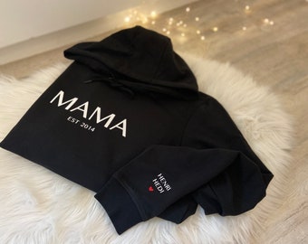 Kapuzenpulli Hoodie personalisiert individuell Pulli Geschen persönlich Mama Kids