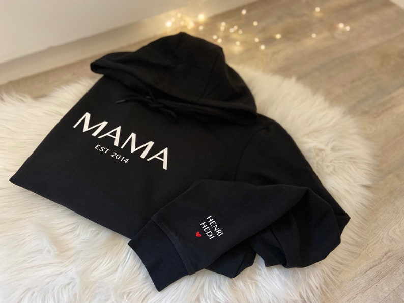 Hooded sweater hoodie personalized individual sweater gift personally mom kids image 1