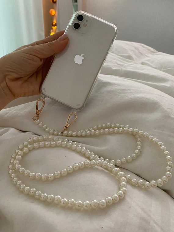 Wedding Braid Phone Chain for Bride, Phone Case With Pearl Chain