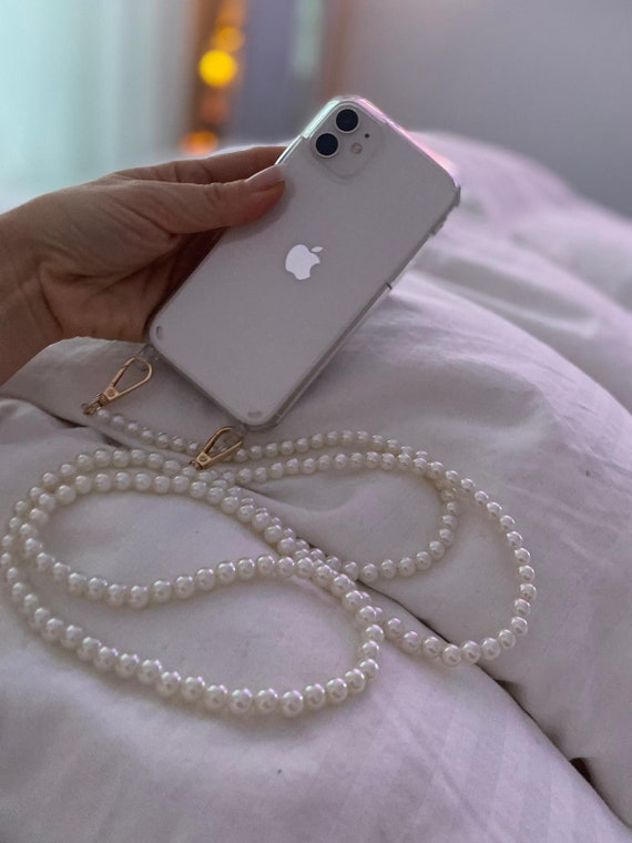 Wedding Braid Phone Chain for Bride, Phone Case With Pearl Chain