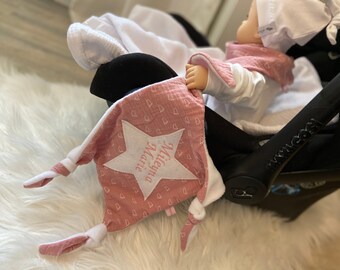 Schnuffeltuch Kuscheltuch Geburt Geschenkideen Set Baby Taufe Musselin