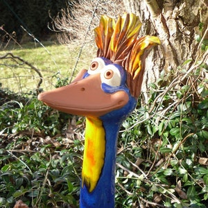 Hedgebird L made of ceramic blue, frost-proof, unique, (D) standing hair, garden decoration