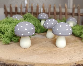kleiner Pilz aus Holz, Fliegenpilz, handbemalt, Herbst, Winter