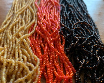 Three Colors of Glass Czech Seed Beads