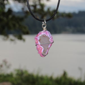 Pink Geode Necklace image 1