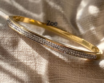 Bracelets made of stainless steel - gold-plated stainless steel - narrow bangle - gold-plated stainless steel bracelet