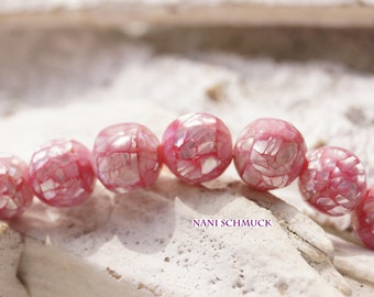 2 Perlen Gießharz Muschelsplitter 10mm rosa