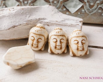 Buddhakopf creme 29x20mm