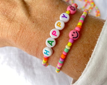 Armband bunt Smiley mit Geschenkkarte you are simply the best, Farbwahl, Armband mit Karte, zartes Armband, Armband personalisiert