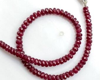 Natural Longido Ruby Faceted Rondelle Beads 4-4.50mm Top Quality Natural Gemstone 8" Strand .b666