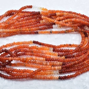 Mexican Fire Opal Smooth Rondelle Shaded Beads 3mm Good Quality 16&quot; Strand ..LT-225(4)