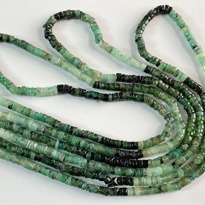 Emerald Faceted Tire Shape Emerald Heishi Beads 4mm Emrald Round Heishi Beads 16&quot; Strand ..LT-027 H12