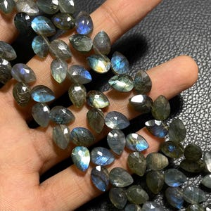 Labradorite Briolette Beads, AAA Quality – Faceted Pear & Leaf Shape Gemstones for Handmade Jewelry 6&quot;Strand .LT-265