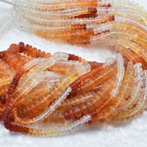 Mexican Fire Opal Smooth Rondelle Shaded Beads Good Quality 3-7mm 16&quot; Strand ..LT-225(5)