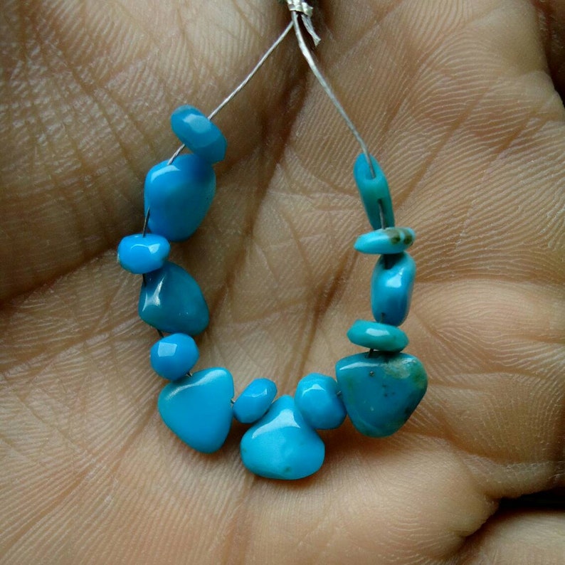-Turquoise Beads...b452 4.5-5.5mm Christmas Sale Natural Turquoise-Faceted Rondelle -Smooth Plain Heart Shape 6.50-8mm