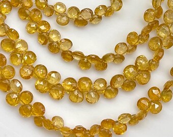 Natural Fanta Tourmaline Heart Beads 4-6mm Faceted Briolette Strand AAA Quality Loose Gemstone Beads, Jewelry Making Craft Supplies  .LT-01