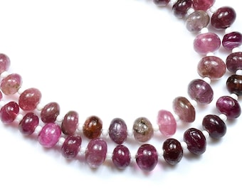 Multi Tourmaline Smooth Rondelle Beads  6-7mm Plain Tourmaline Beads Natural Gemstone 6" Strand 2Strands ..LT-40F