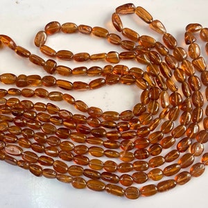 Hessonite Garnet Smooth Nuggets Beads Natural Garnet Plain beads 4×6 - 7×11mm 16&quot;Strand .LT-174