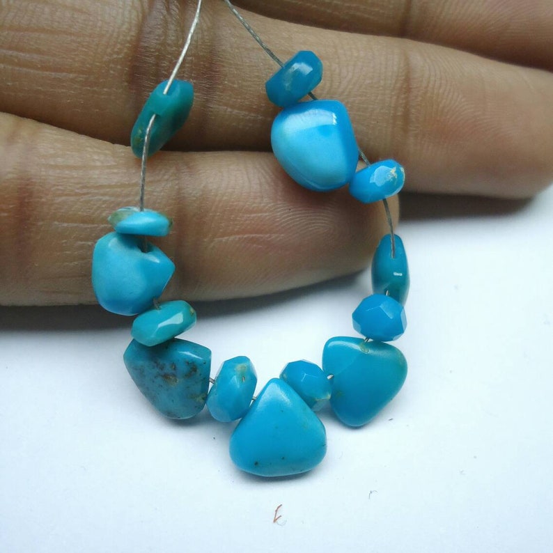 -Turquoise Beads...b452 4.5-5.5mm Christmas Sale Natural Turquoise-Faceted Rondelle -Smooth Plain Heart Shape 6.50-8mm