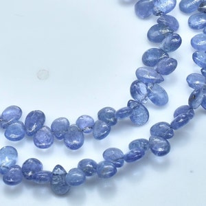 Tanzanite Smooth Pear Shape Briolette Beads Good Quality Tanzanite Plain Pear 5 - 6.50mm long 7&quot;Strand .LT-186(P10