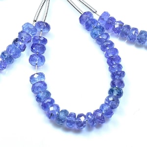 4.50-7mm Tanzanite Faceted Rondelle Beads Tanzanite Rondelle Faceted Rondelle Gemstone Beads Fine Quality 26Beads ..LT-199