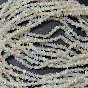 White Ethiopian Opal Chips Centre Drilled Opal Heishi Beads Wholesale Opal Uneven Shape 34&quot;Strand .LT-242
