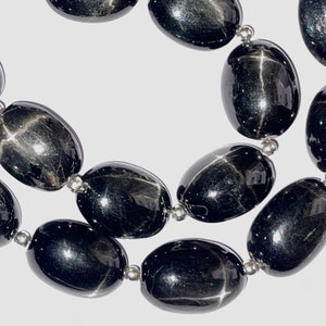 Rare Black Star Diopside Smooth Plain Oval Shape Beads Black Star Fancy Shape 13×16 - 13.50×17mm(approx) 8 Beads .LT-241