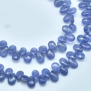 Tanzanite Smooth Pear Shape Briolette Beads Good Quality Tanzanite Plain Pear 6 - 6.50mm long 7&quot;Strand 54besds .LT-186(P7