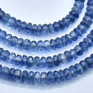 4-5mm Kyanite Faceted Rondelle Beads Faceted Kyanite Natural gemstone Kyanite Rondelle  6&quot; Strand ..LT-152
