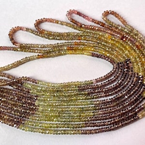 Multi Zircon Rondelle Faceted Beads 3mm Faceted Zircon Fine Quality Semi Precious Beads 15&quot; Strand .LT-208B