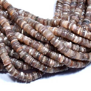 Chocolate Moonstone Heishi Beads Tire Shape Beads Moonstone Chips Plain Heishi 6-7mm 15&quot;Strand ..LT-027 H11