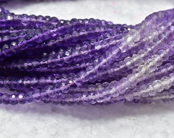 Amethyst Faceted Rondelle Beads 4-5mm Amethyst Shaded Beads Good Quality Wholesale Beads 13" Strand .LT-231