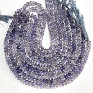 Iolith facettierte Rondelle Perlen Iolith Rondelle 5.50-7 mm natürliche Iolith Perlen für Schmuck 8 "Strang ..LT-108A