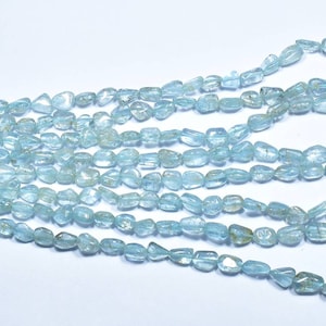Natural Aquamarine Plain Nugget Beads, Aquamarine Beads, 7×8 - 8×12mm(aprx) , 14&quot;Strand ...LT-25C