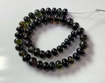 Black and Green Tourmaline Plain Rondelle Beads Good Quality 5-5.50mm Natural Tourmaline Beads (47 Beads) .b1746