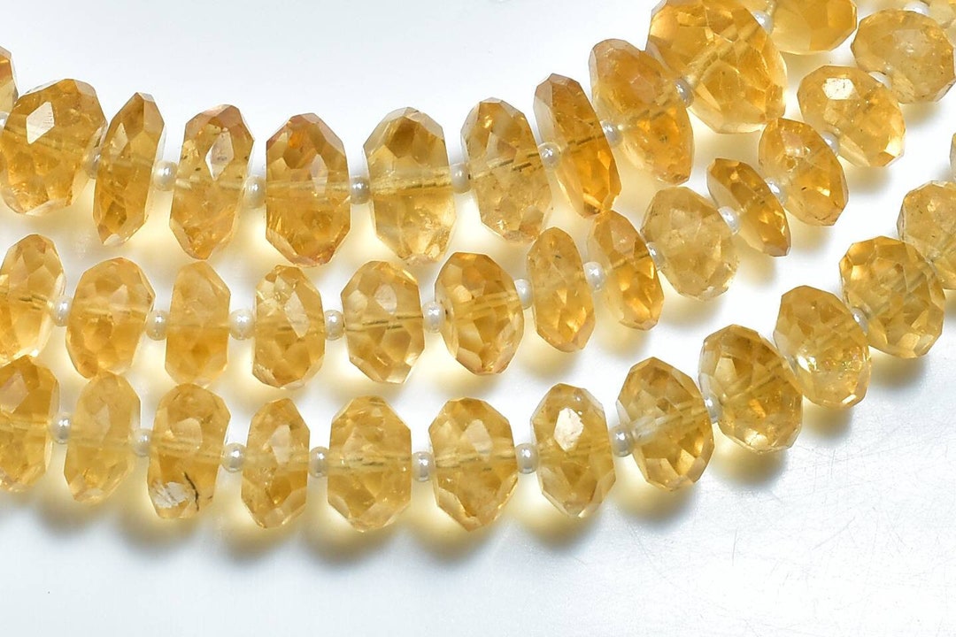 8-14.50mm Citrine Faceted Rondelle Shape Beads AAA Quality Citrine ...