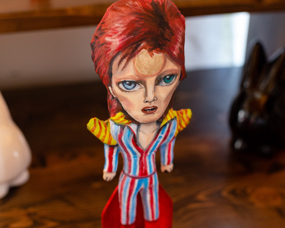 Ziggy Stardust hand painted art doll figure David Bowie Etsy