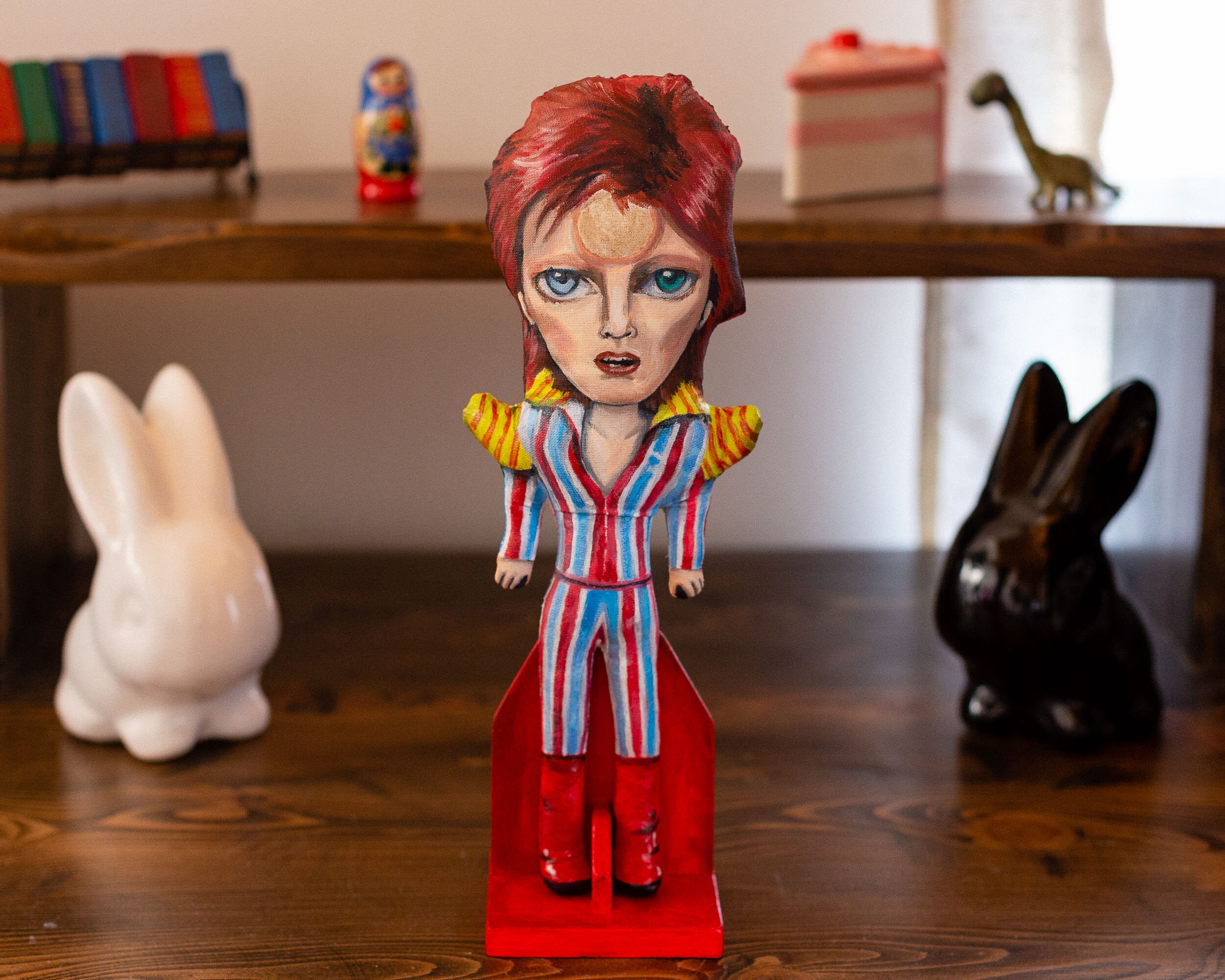 Ziggy Stardust hand painted art doll figure David Bowie Etsy