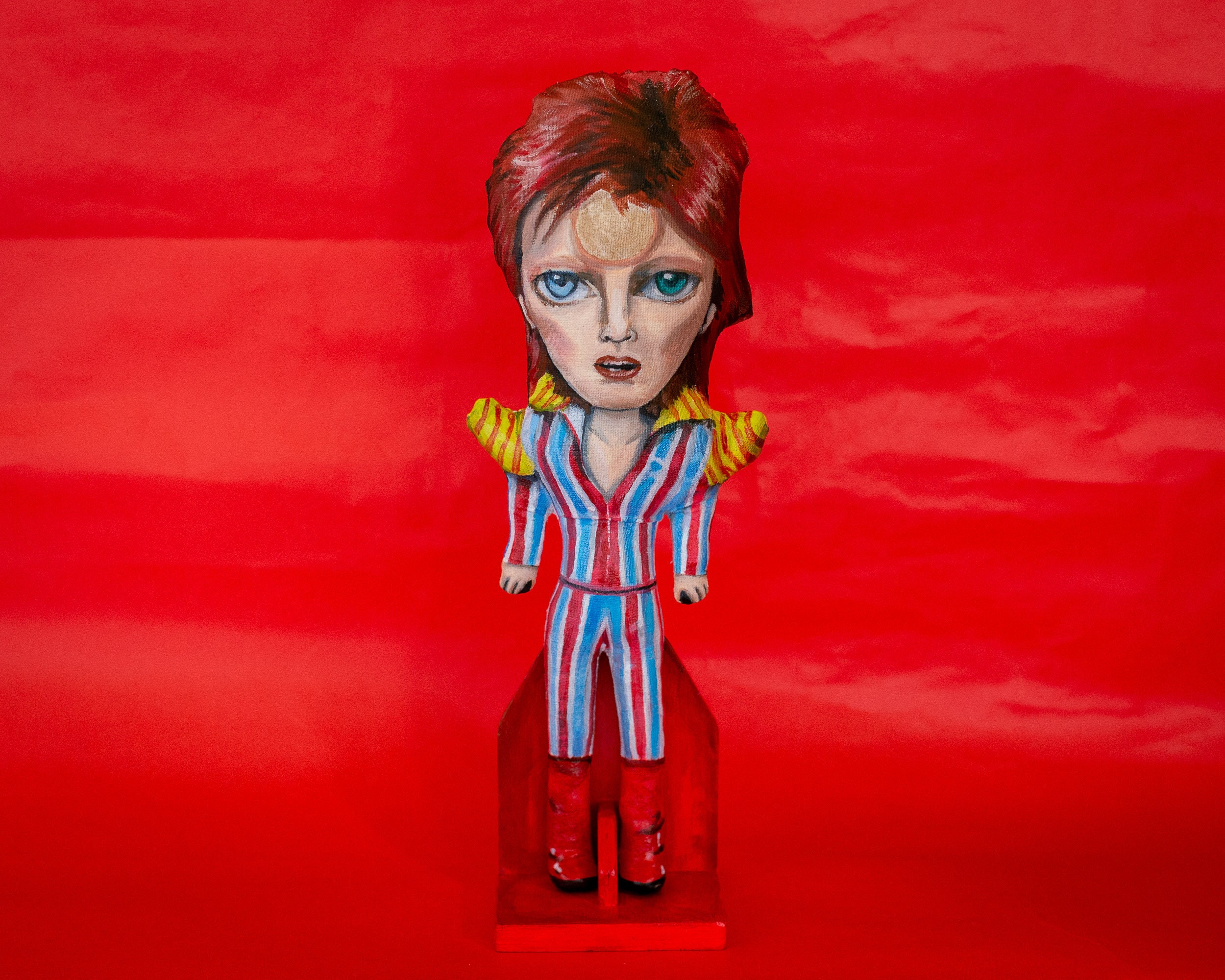 Ziggy Stardust hand painted art doll figure David Bowie Etsy