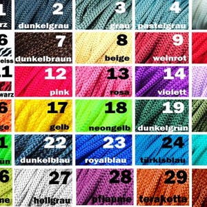 Kordel Schnurr 5mm rund Meterware schwarz weiss rot rosa blau grün für Turnbeutel, Rücksäcke, Taschen, Jacken Kinderbleidung Kurzwaren