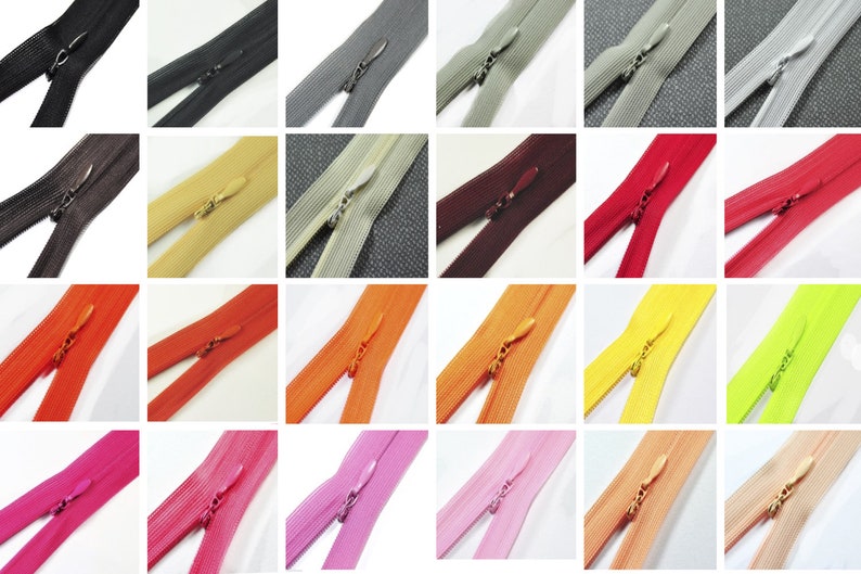 Reißverschluss Nahtverdeckt nicht teilbar Länge 50 cm Laufschiene 3mm über 40 Farben im Angebot Nahtverdeckter Reißverschluss nylon Bild 3
