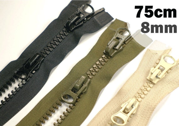 2 Way Zipper Divisible 75cmm 8mm Plastic Tooth Cramped Jacket 