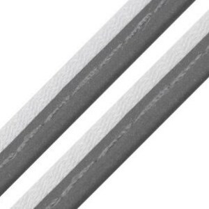 Reflective ribbon reflective grey black 10 mm reflective fabric paspelband reflector paspel for jackets, trousers, vest image 4