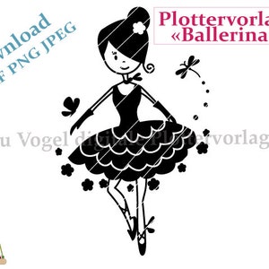 Plotter File Birthday Ballerina SVG PNG DXF jpg instant download plots plotter files