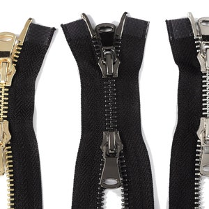 2-way zipper 80 cm grey divisible