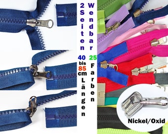 Reißverschluss wendbar teilbar 50cm 5mm Kunststoffzahn Reißverschluss für wendbare Jacken Reißverschluss 50cm blau Zipper Zip repair