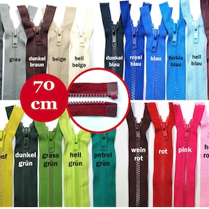 Reißverschluss Zipper teilbar 70cm Kunststoffzahn 5mm Num5 Jackets zipper divisible 60 c plastic tooth 5mm Num 5 25 colors on offer Zip Bild 1