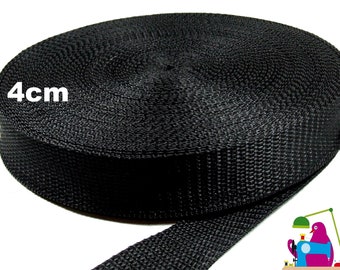 Gurtband 40mm schwarz für die Taschengurt Band 4cm Tasche nähen Kurzwaren Meterware Schlüsselanhänger Gurtband sew sewing Handmade webbing