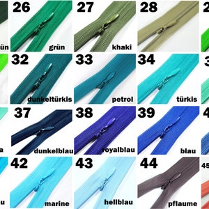 Reißverschluss Nahtverdeckt nicht teilbar Länge 50 cm Laufschiene 3mm über 40 Farben im Angebot Nahtverdeckter Reißverschluss nylon Bild 4