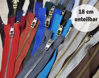 Zipper 18 cm indivisible metal tooth 15 colors black brown red blue green zipper zip jeans zip trouser zip Rockr sew